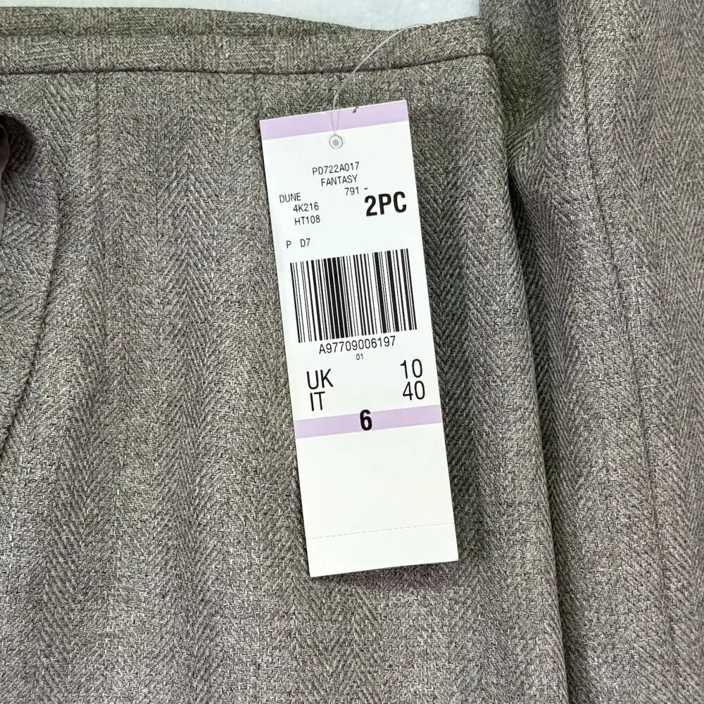 Le Suit Skirt Suit - Blazer Jacket & Skirt Brown Tweed NWT Size 6